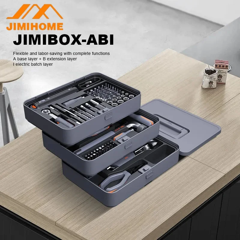 JIMIHOME 가정용 전기 핸드 드릴 및 스크루 드라이버 세트, 하드웨어 수리 도구 세트, 잠금 장치 포함, 주택 수리, 자동차 수리