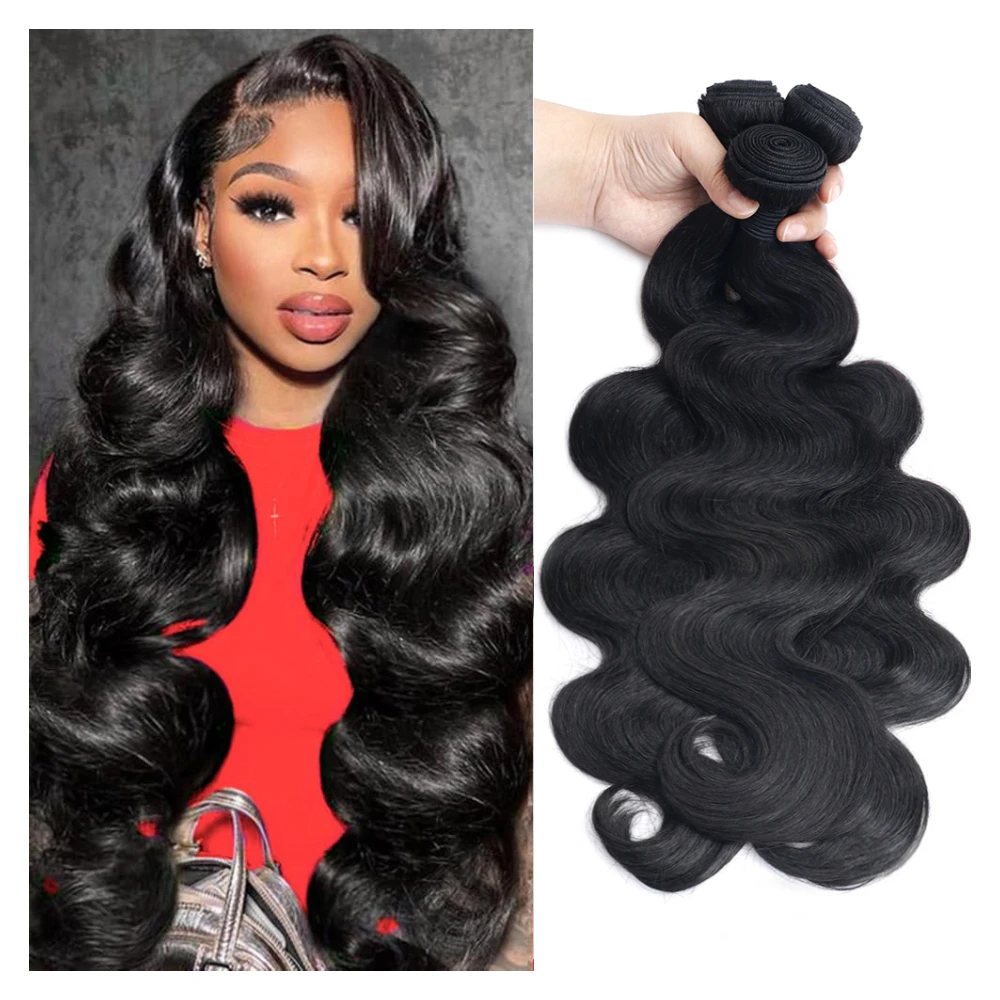 

30 40-дюймовых перуанских человеческих волос Remy, 100% необработанные объемные волны 1, 3, 4 пучка натуральных черных плетеных волос