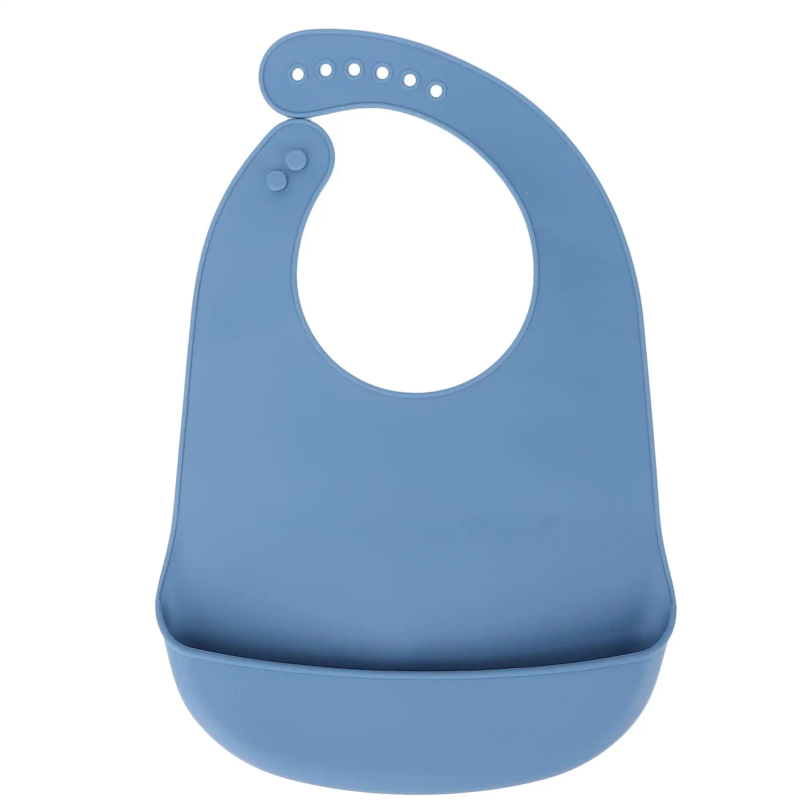 

Waterproof Silicone Bib for Adults and Elderly with Crumb Catcher Blue Universal Eating Protector