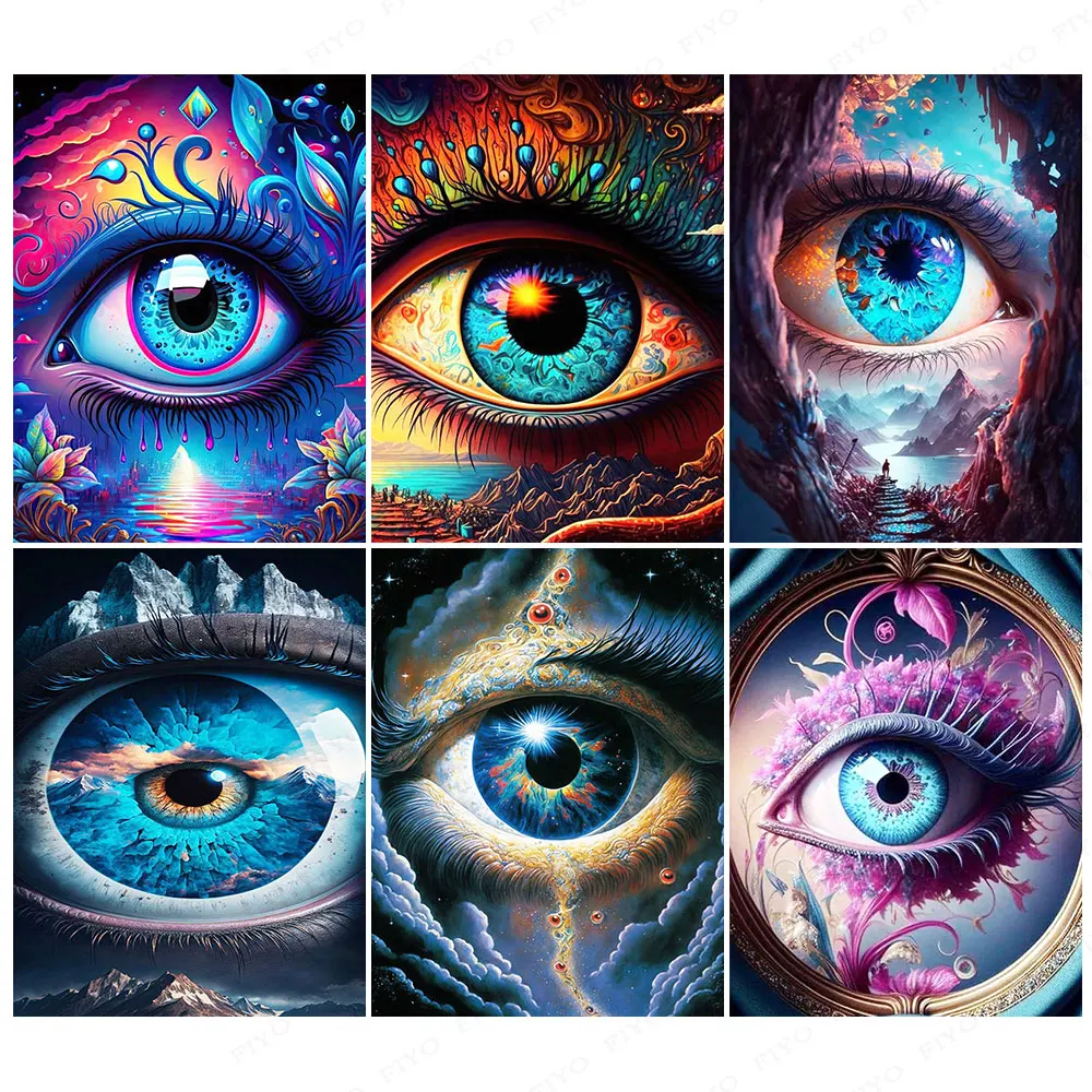 FIYO 5D Diamond Painting New  Collection 2023 Eye Landscape Diamond Art Embroidery Scenery Home Decor Mosaic Handmade Gift