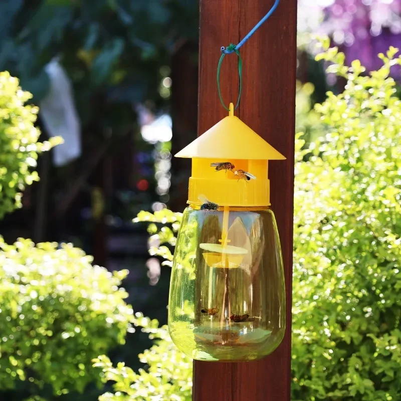 5-1 Stück Wespenfallen Wasserdichte Hängende Hornissenfallen für Innen und Außen Wiederverwendbare Garten-Obst-Blumen-Fliegenfänger Schädlingsbekämpfungswerkzeug – Detail 5