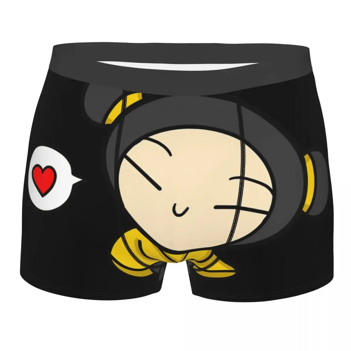 Yellow Windswept Love Pucca Underpants Breathbale Panties Male Underwear Print Shorts Boxer Briefs