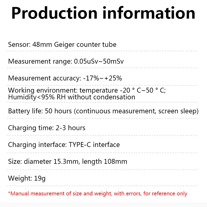 Nuclear Radiation Detector Household Portable Radioactive Industrial  Medical Food Radiation Protection Instrument Geiger Counte