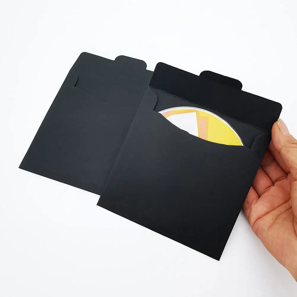 100Pcs Paper Cd Envelopes Cd Dvd Packaging Sleeves Disc Storage Sleeve Kraft Material Scratch-Resistant for Greeting Cards