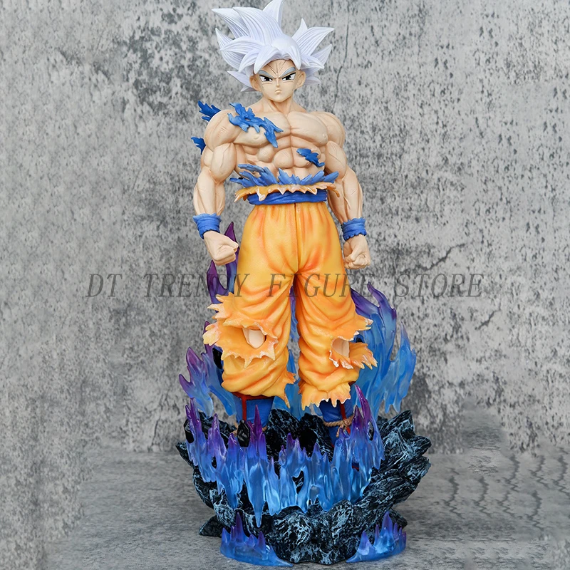 33cm Anime DRAGON BALL White Hair Son Goku Action Figure PVC Super Saiyan Statue Collection Model Ornament Toys For Childs Gifts