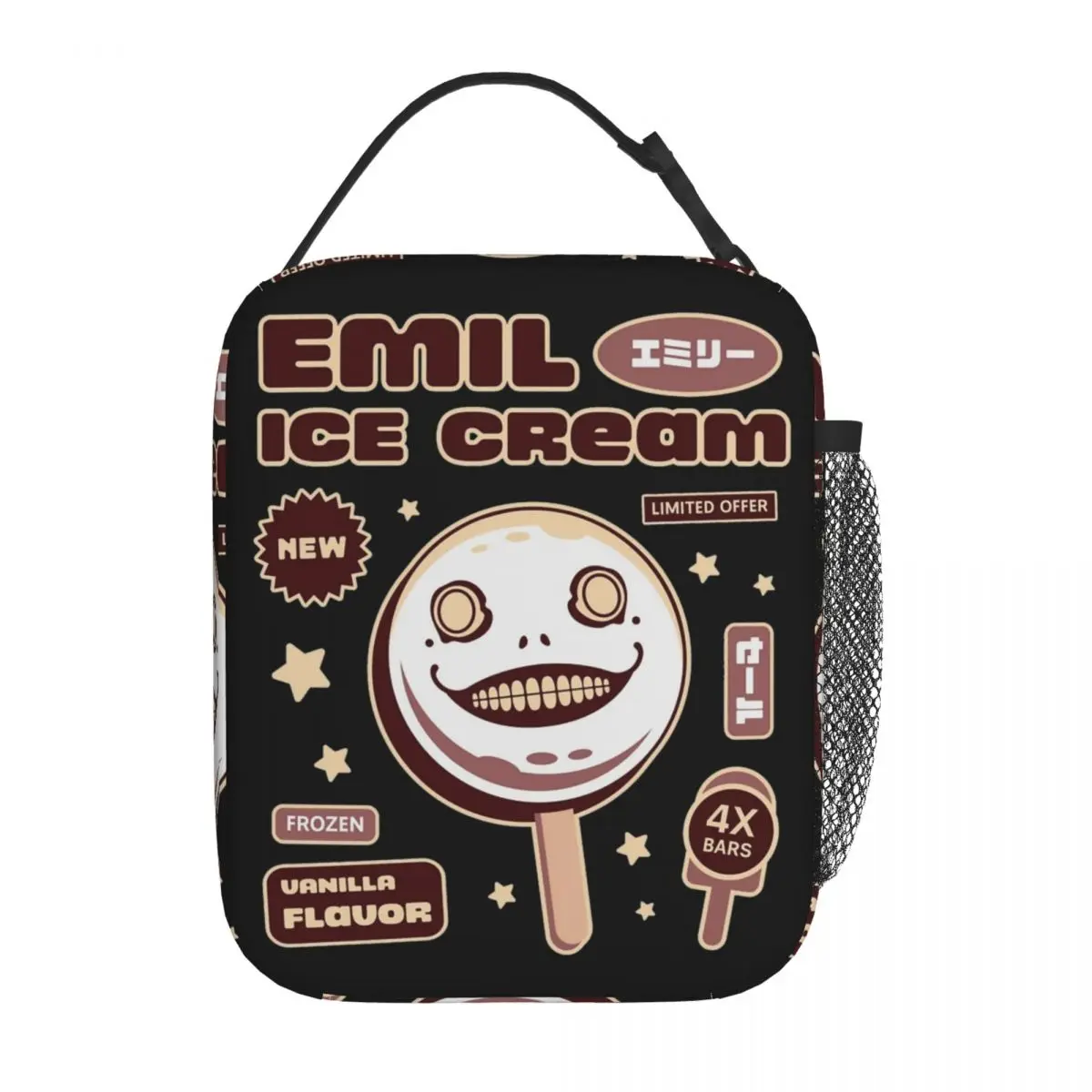 Emil Ice Cream NieR:Automata 2B Insulated Lunch Bags Leakproof Meal Container Thermal Bag Lunch Box Tote Beach Food Storage Bags