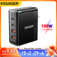 Essager 100W US/KR Plug USB Type C GaN Charger For Laptop Macbook PD Fast Charging For iPhone 16 15 14Pro Samsung Charge Adapter