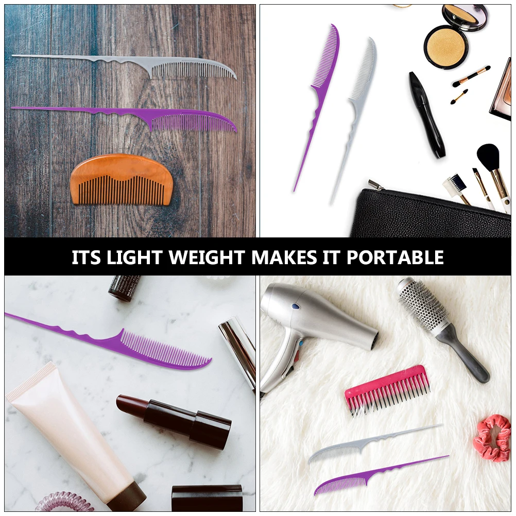 

2Pcs Professional Hairdressing Comb Carbon Fiber Material Anti Design for Daily Salon Hairstyling Hair Parting Comb