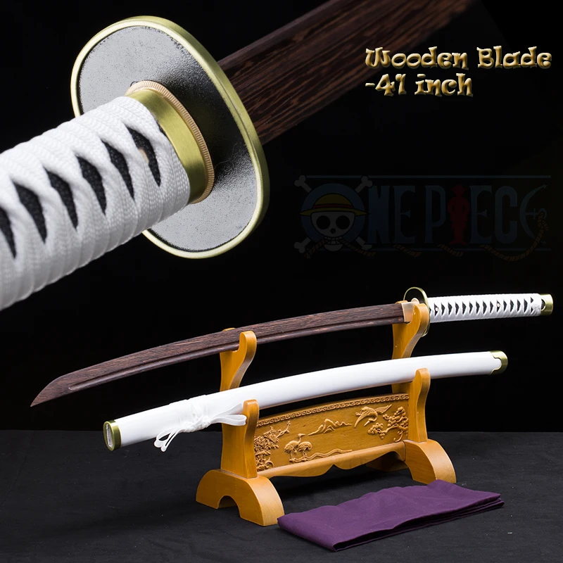 

Replica Anime OnePiece Sword, Roronoa Zoro's Swords, Wado Ichimonji Sword, Zinc/A Metal Fittings, Wood Blade, Cosplay Props