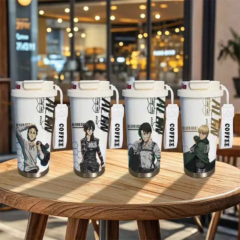 كوب قهوة على تيتان إرين جايجر إروين سميث تحت عنوان المسلسل التلفزيوني للمنزل والمكتب من الفولاذ المقاوم للصدأ كوب قهوة شاي بعد الظهر #5