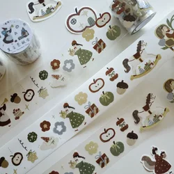 YiEr Studio 빈티지 러블리 크리스마스 파티 소녀 Washi PET 테이프 플래너 DIY 카드 만들기 스크랩북 계획 장식 스티커