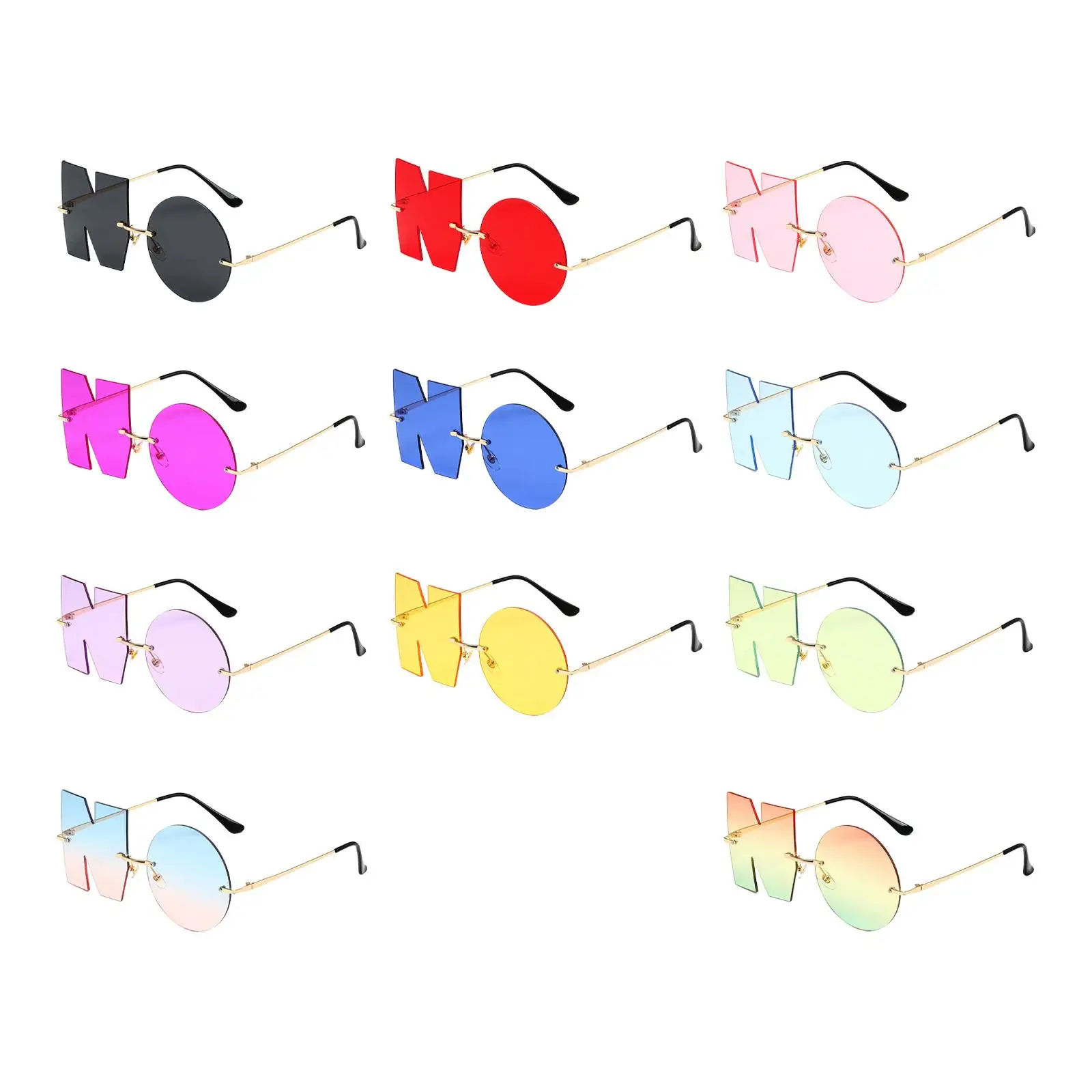 Trendy No Letter Rimless Women Sunglasses PC Frame Unique Sun Glasses for Shopping Travel Outdoor Activities