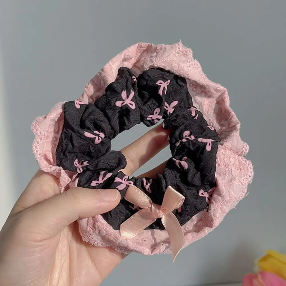 Y2K Bow Hair Scrunchies Cute Korean Style Cloth Bow Hair Rope High Elastic Rubber Band Balletcore Hair Ring Female/Girls