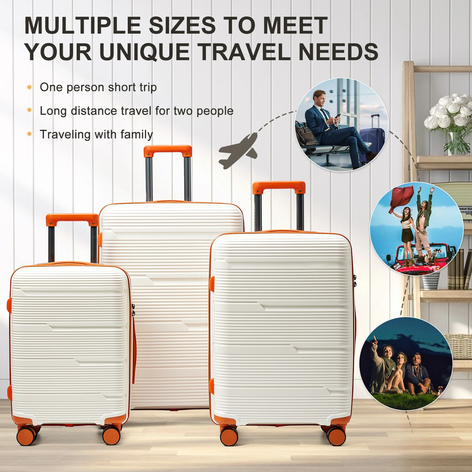 3pcs Travel Suitcases on Wheels, Large Size Luggage Travel Box 10kg Airplane Cabin 20 24 28 Inch, Medium Carry-on Suitcase Case