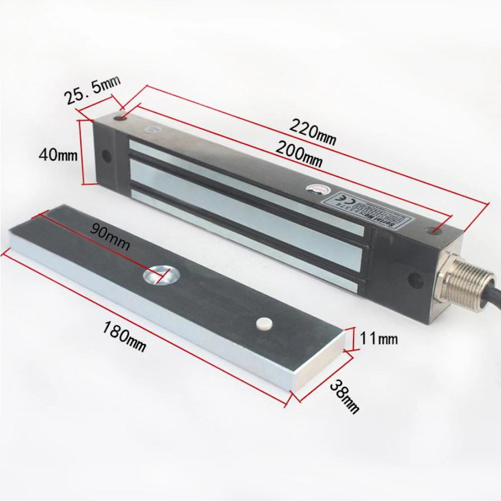 IP67 Waterproof o fechamento magnético elétrico 280KG DC 12V única porta eletromagnética Holding Force Access Control Lock