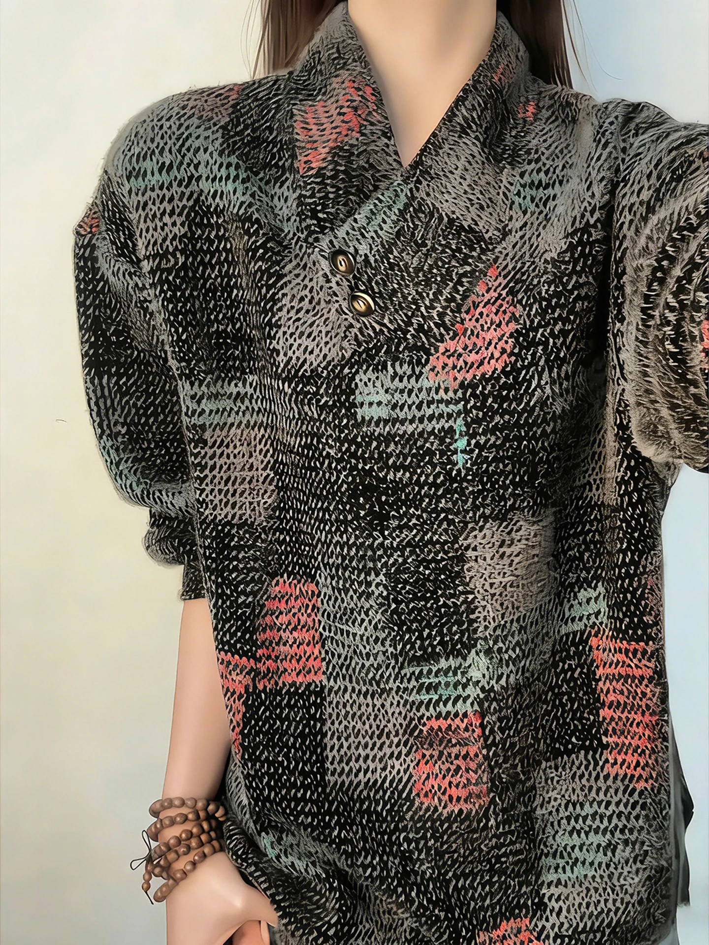 

American Sle Double Layer Ne Sweatirt Men Winter Plu Knitted Jaet Design Cool Couples Top Warm Thiened idded