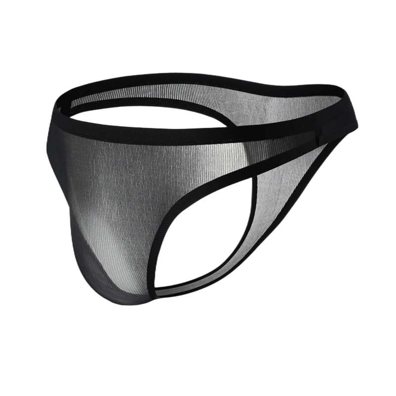 Ultra-thin Seamless Thong Men G Strings and Thongs Men Penis Pouch Ice Silk Underwear Breathable Low Rise Bikini Tanga Cueca