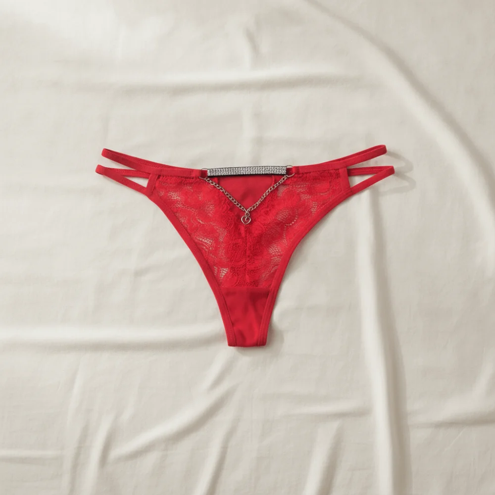Atmungsaktive, tief sitzende Spitzenblumen-Tangas, nahtlose Unterhosen, Bikini-Slips, dünne Spitzen-T-Back-Höschen für den täglichen Gebrauch. – Detail 9