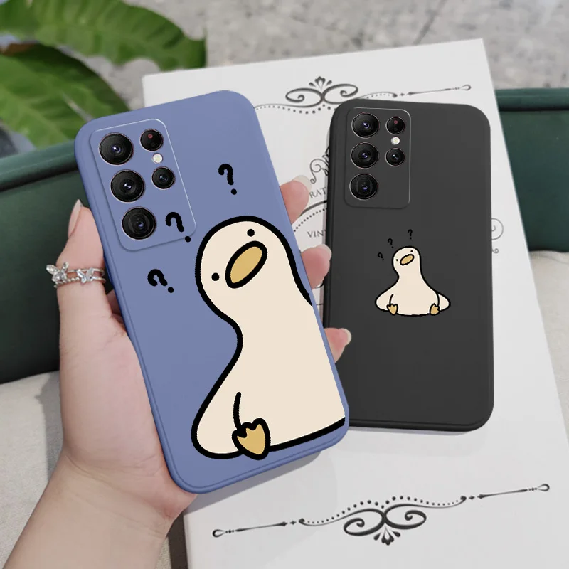 What A Duck Phone Case For Samsung Galaxy S24 S23 S22 S21 S20 Ultra Plus FE S10 S9 S10E Note 20 Ultra 10 9 Plus Cover