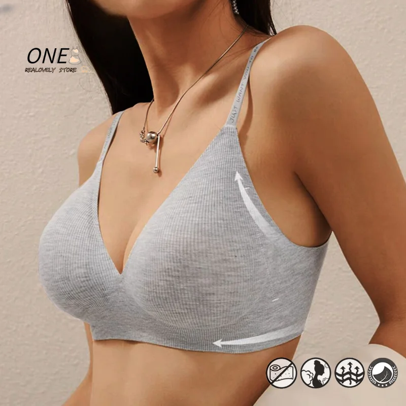 Women Sexy Seamless Bras Deep V Neck Bralette Sexy Lingerie Letter Strap Tops Push Up Underwear Wireless Brassiere for Female