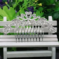 Wedding Bridal Crystal Hairpin Flowers Leaves Shape Hair Comb Hair Clips Women Headwear Fashion Jewelry Accessories Girl Gifts - Image 3