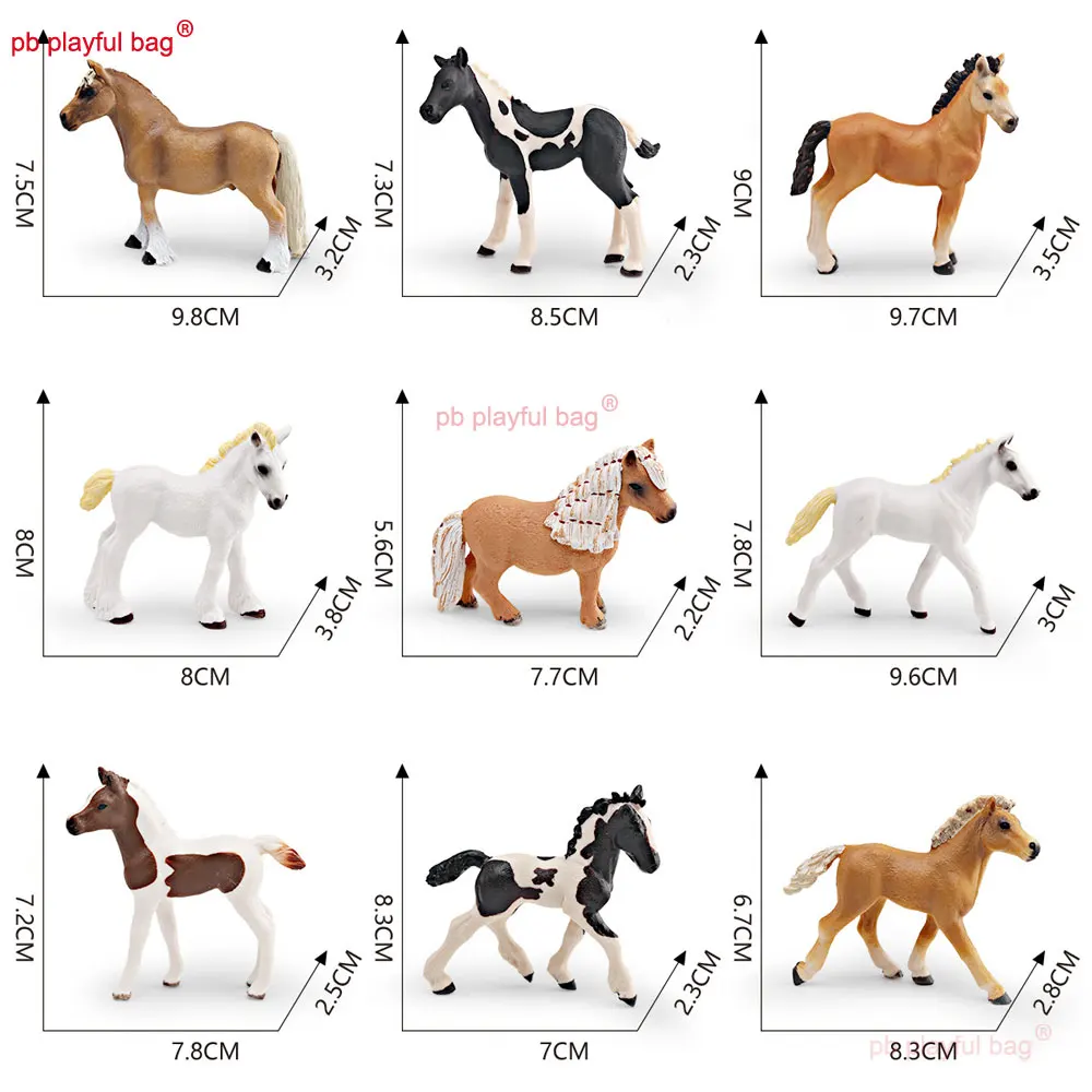 Simulation Horse Model Farm Toys Animals Figures Action Figure Toy Brown Pony Educational Collectible Decor Kids Gifts ZG386