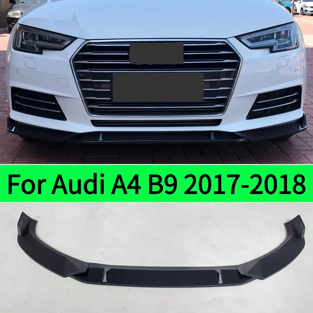 For Audi A4 B9 2017 2018 Front Bumper Lip Splitter Cover Chin Deflector Tuning  Decor Car Accessories