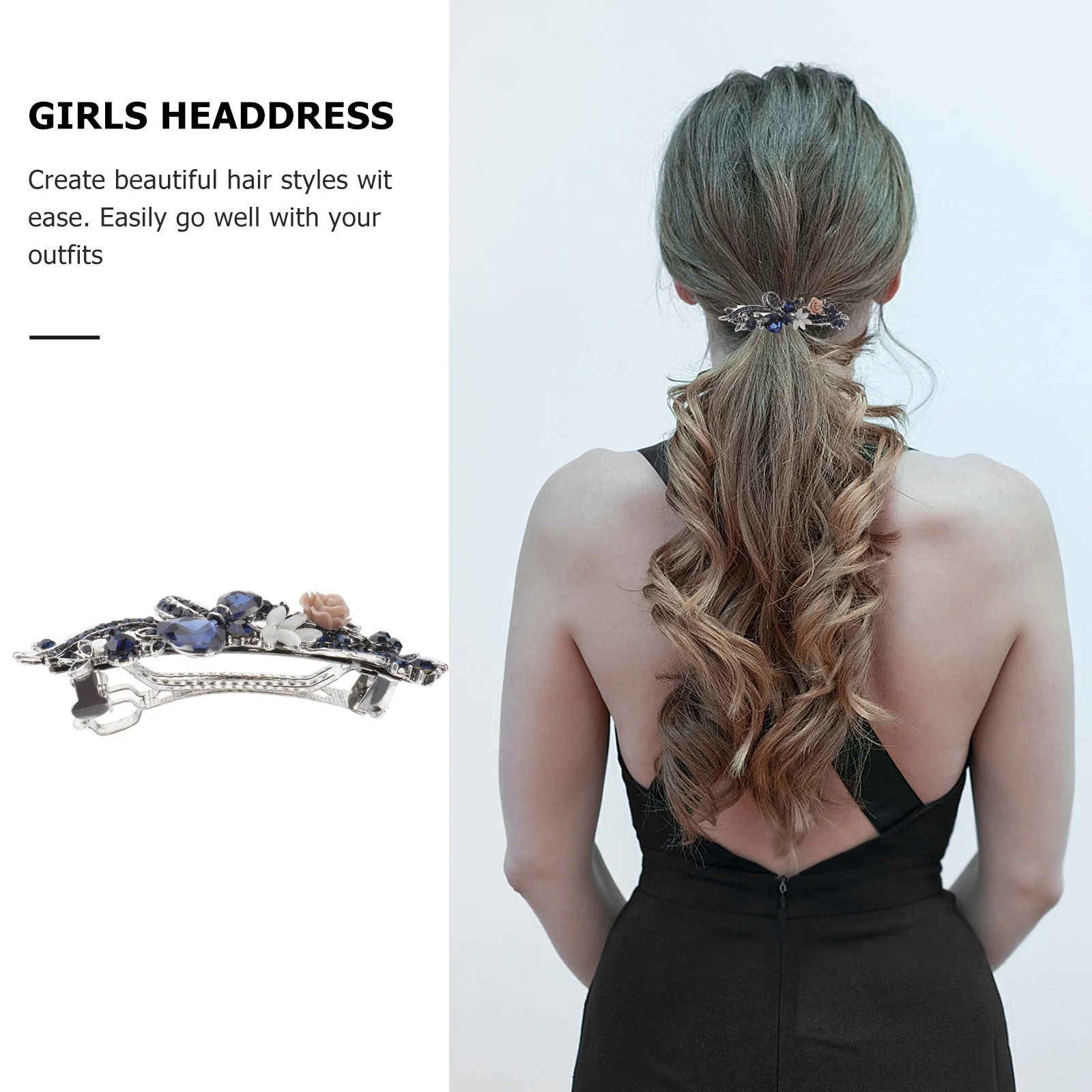 

Temperament Crystal Hair Clips Barrettes Women Girls Wedding Party Decorations Women Hairpin Hair Clip