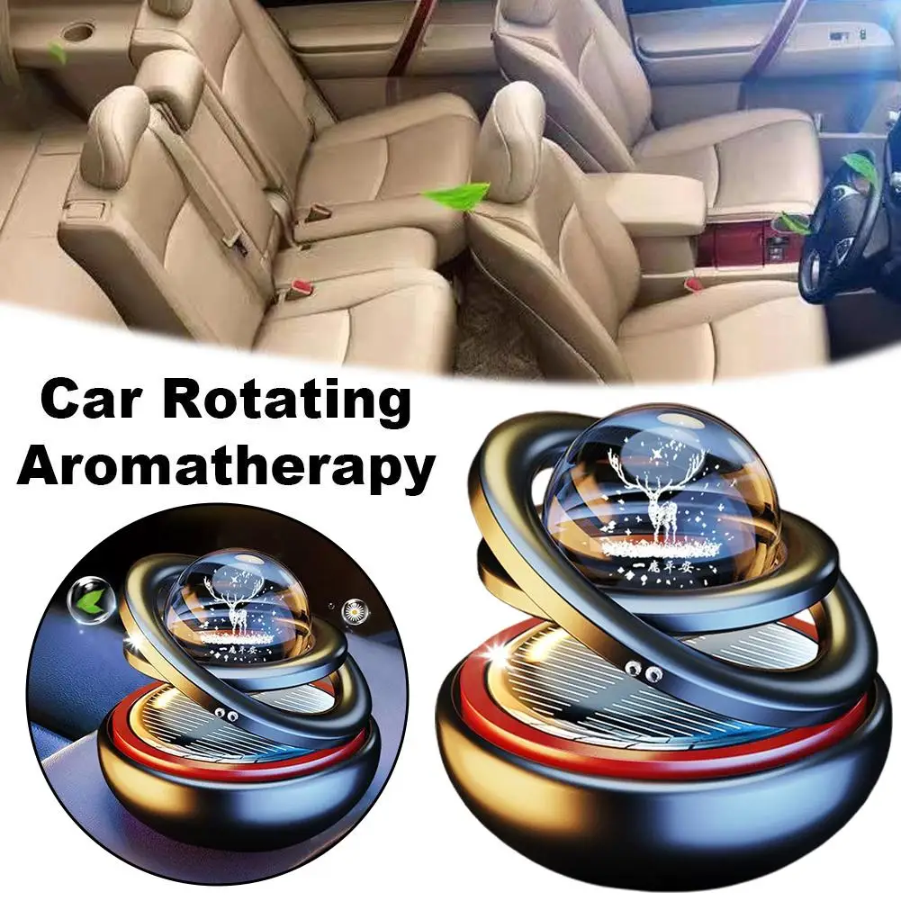 2025 Car Solar Aromatherapy Ornaments Car Double Suspended Crystal Ball Aromatherapy Perfume Ornaments Creative Ornaments