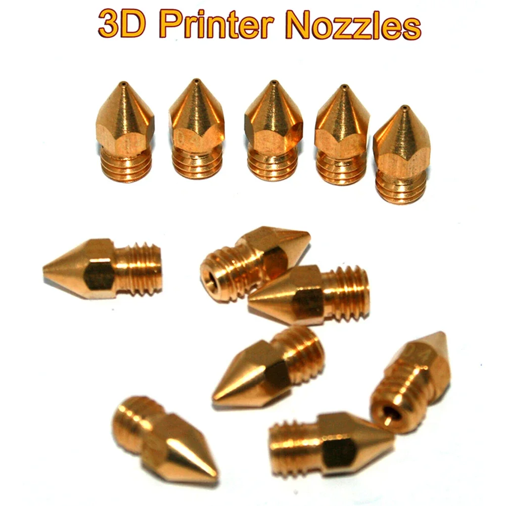 Brass Nozzle Brass Nozzle For 3D Printer MK8 1.75/0.4mm Nozzle Accessories 10pcs For Makerbot Anet A8 Practical