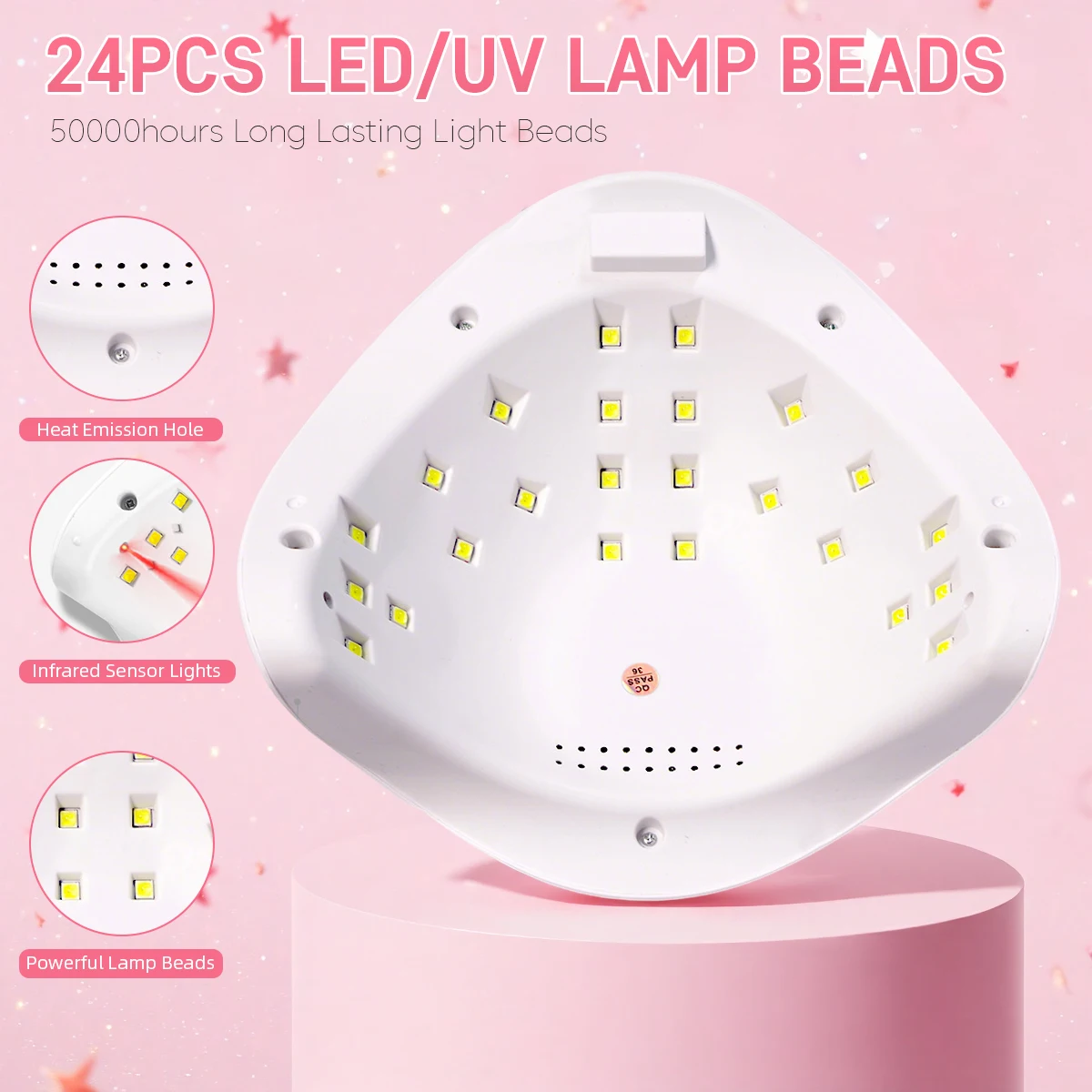 SUN5 UV LED 네일 램프 48W 네일 드라이어, 젤 네일 폴리쉬 경화용, 4단계 타이머 자동 센서 LCD 디스플레이 탑재 전문가용 네일 램프
