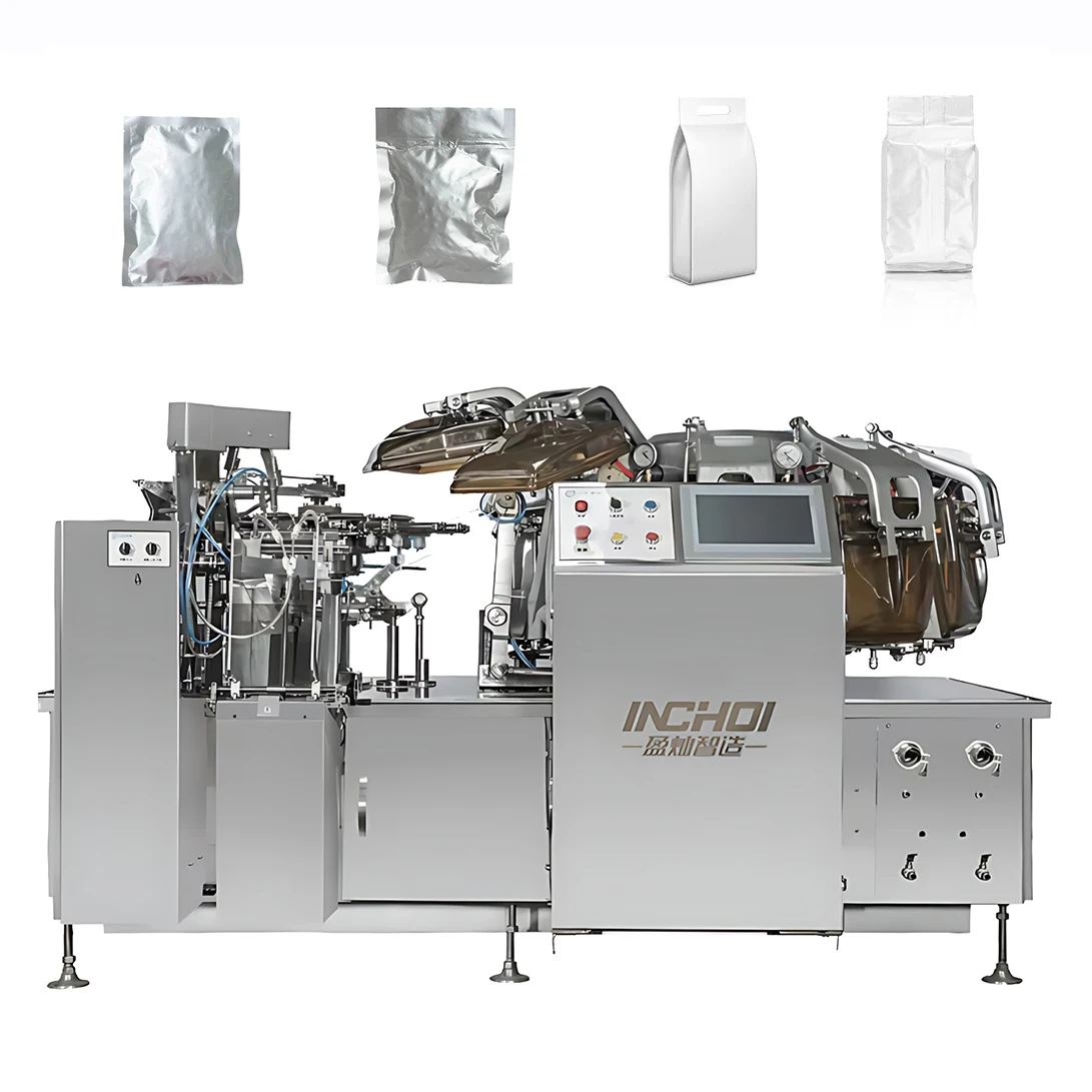 Electric Automatic Bag Feeding Vacuum Packaging Machine Rotary Pouch Vacuum Packing Machine for Sauce  Soup