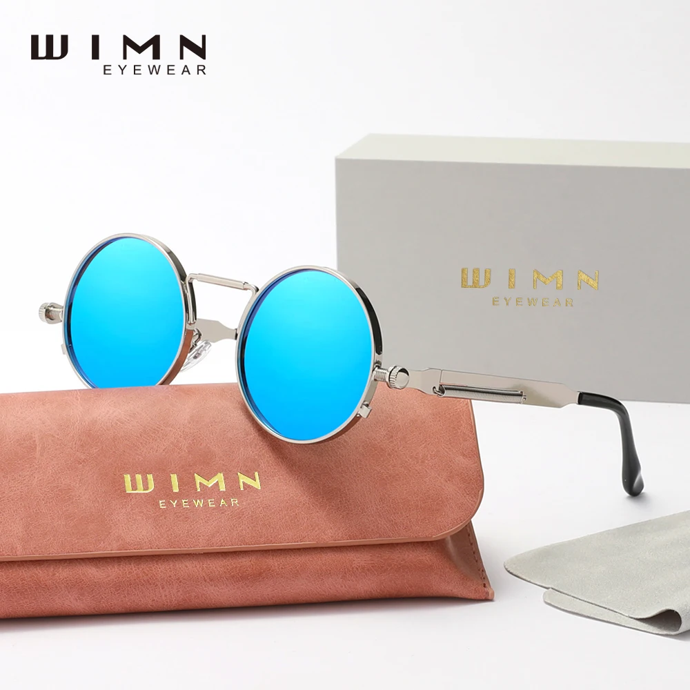 

WIMN Polarized Round Lens Steampunk Vintage Sunglasses Men Sun Glasses Driving Men's Eyewear UV400 Unisex