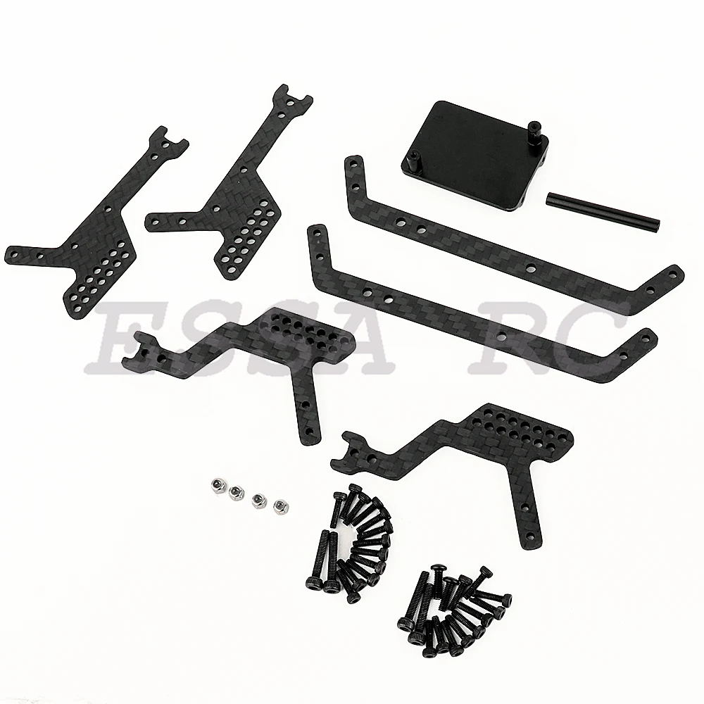 TRX4-M Carbon Fiber Chassis Assembled Kit Frame Girder for 1/18 RC Crawler Car TRX4M Upgrade Parts