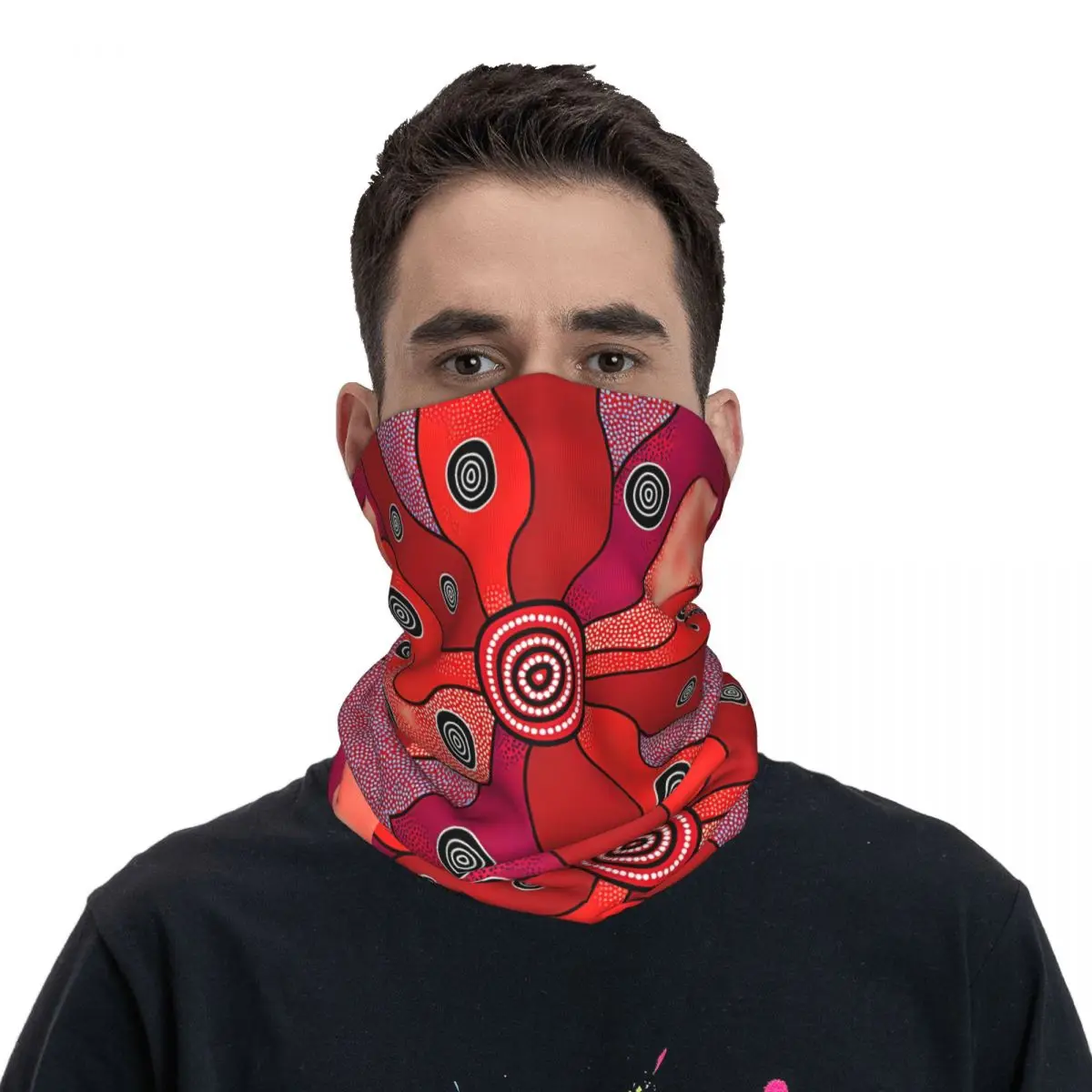 Poliéster Neck Máscara Facial, Art Scarf, Lenço