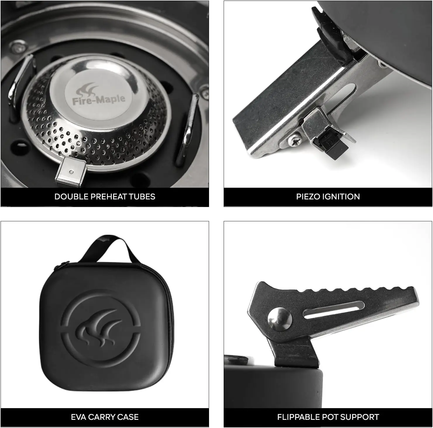 Saturn X Camping Stove - Dual Preheating, Wind-Resistant, Adjustable Height, Foldable