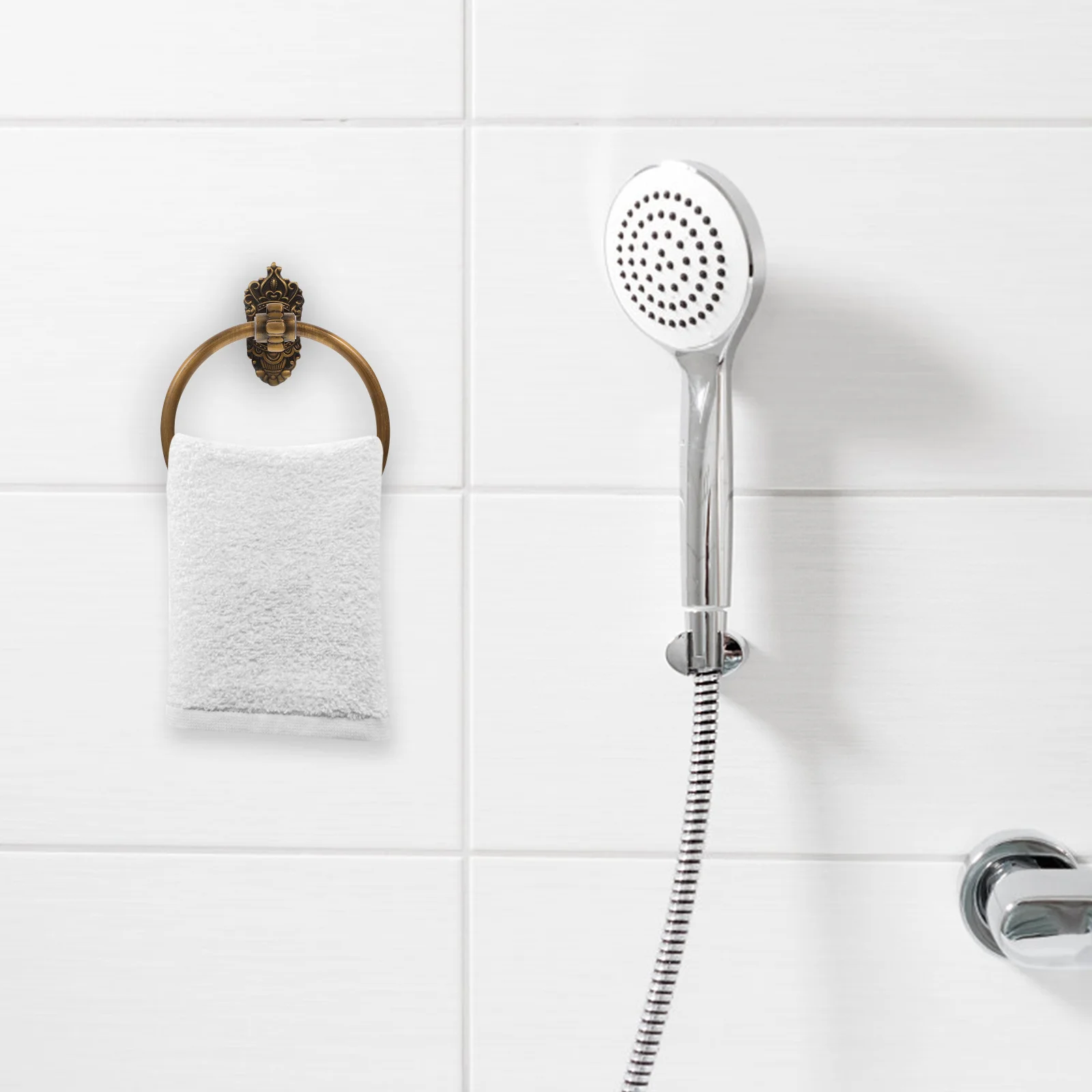 

Bathroom Towel Holder Brushed Gold Towel Rack Gunmetal Aluminum Accessory Hand Towel Stand Golden Space