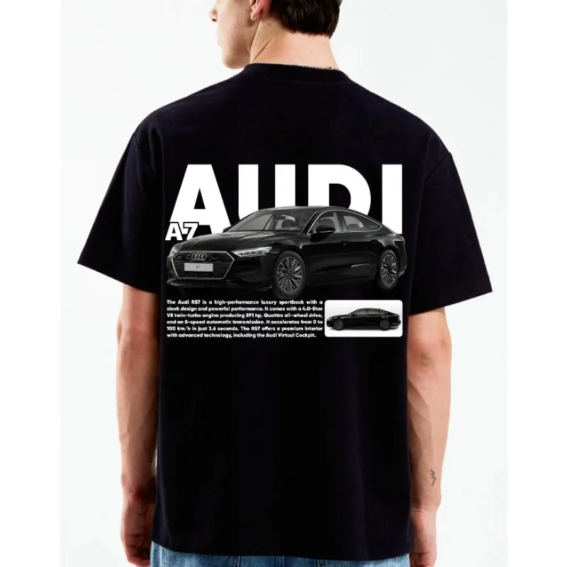

2025 Summer Audi R8 GT3 Touring Car T-Shirt Men's High Quality Coton Tshirt