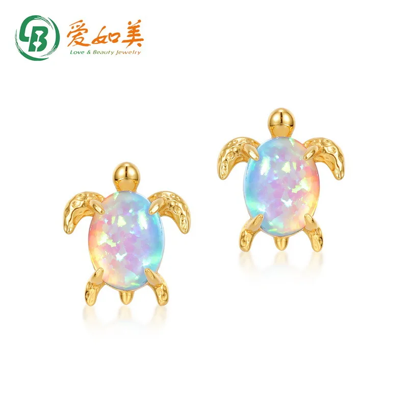 

Little Turtle Earrings 18K Gold PT950 Platinum Silver Plated 7-Layer Gold Earrings Cute and Versatile Turtle Earrings