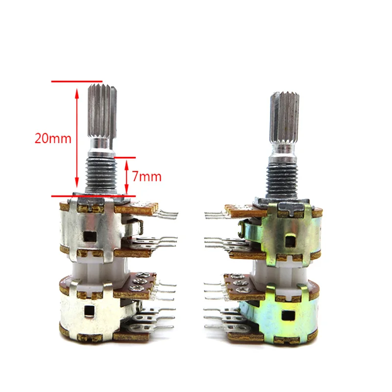 1PCS High quality RK163 Flower axis 20mm 12PIN B50KX4 B100KX4 Audio 4 Channels Volume Potentiometer WH148 B50K B100K