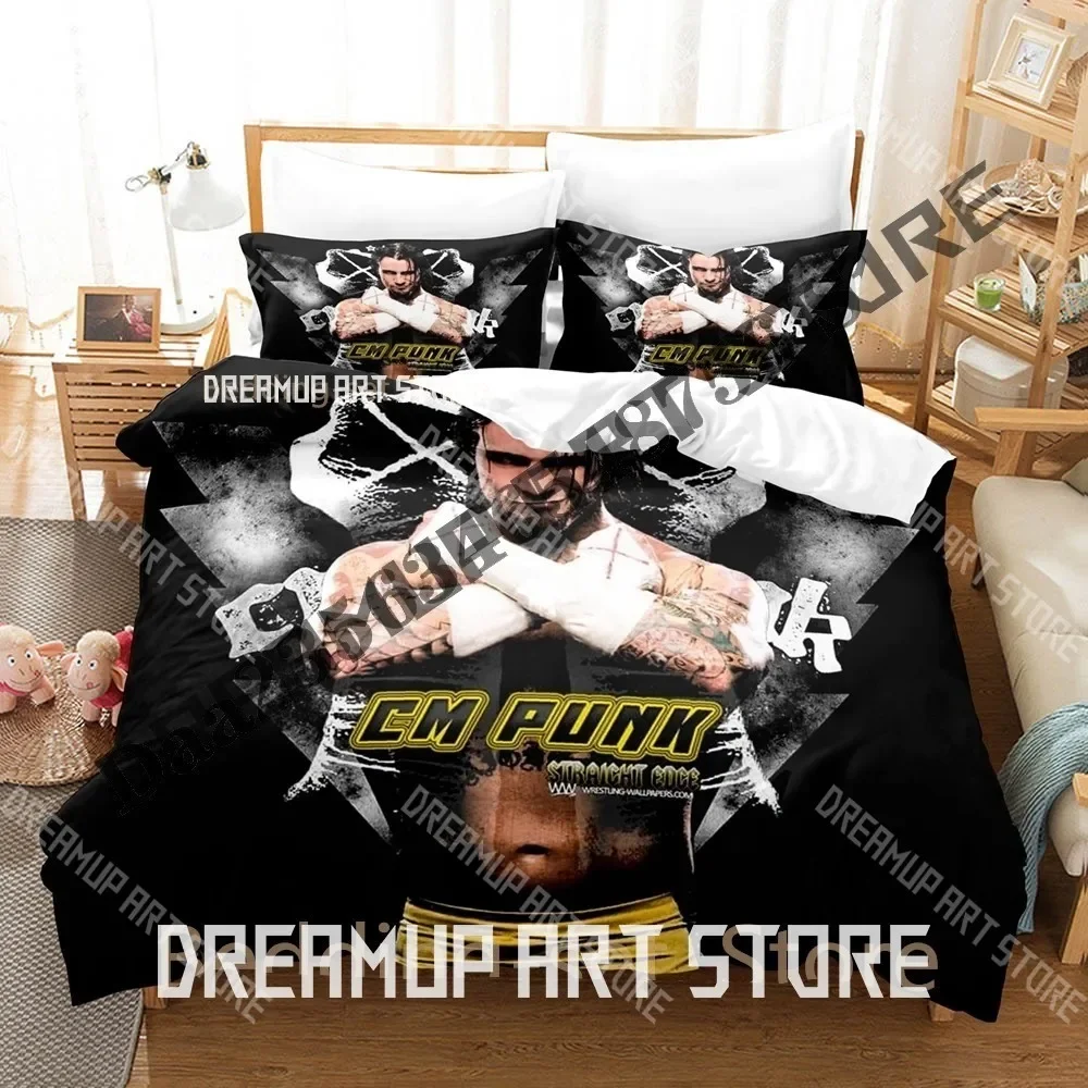 

2K25 CM Punk Bedding Set Single Twin Full Queen King Size Bed Set Adult Kid Bedroom Duvetcover Sets Cool Bed Sheet Set