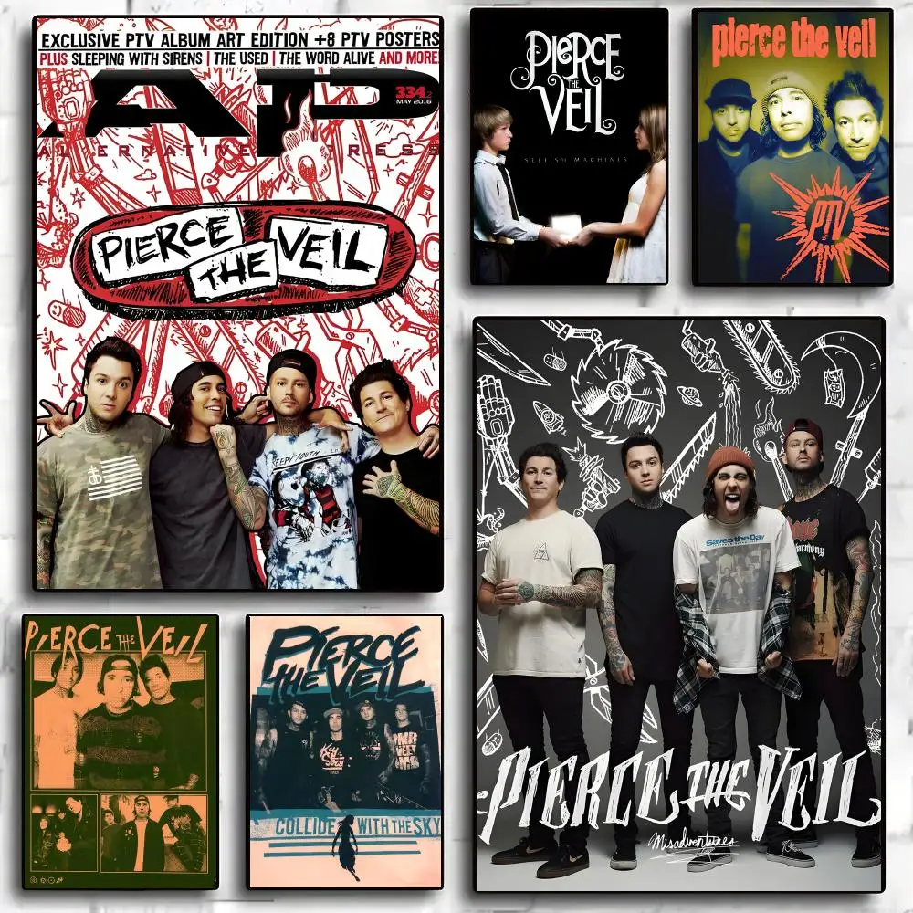 P-Pierce The Veil Poster Wall Art Print Art Suitable For Living Room Bedroom Bar Parlor Home Decoration Gift