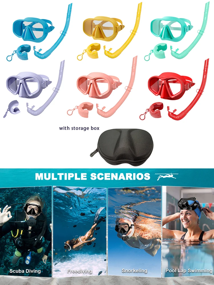 Máscara de buceo profesional vidrio templado ajuste adulto