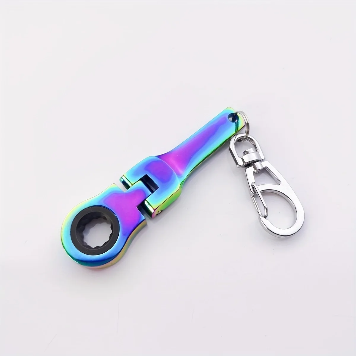 10mm Ratchet Wrench Keychain Mini Adjustable Wrench Tool Key Chain Portable Racing Metal Ratchet Wrench Keychain Car Accessories