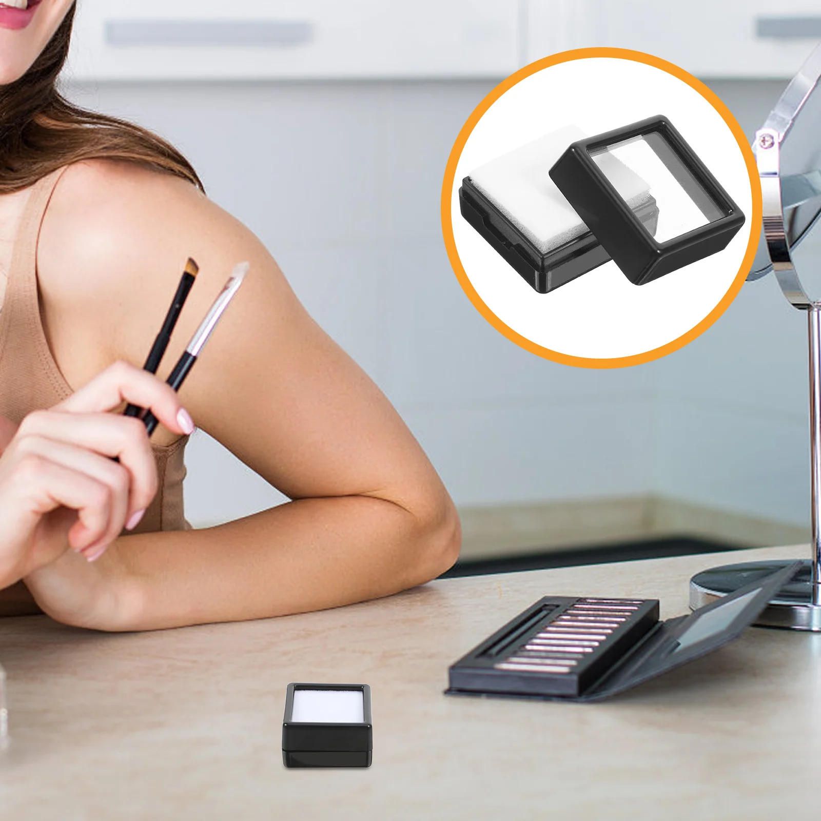 

70Pcs Gemstone Display Boxes Bulk Square Shape Clear View Jewelry Display Case Sturdy Storage for Retail and Exhibition