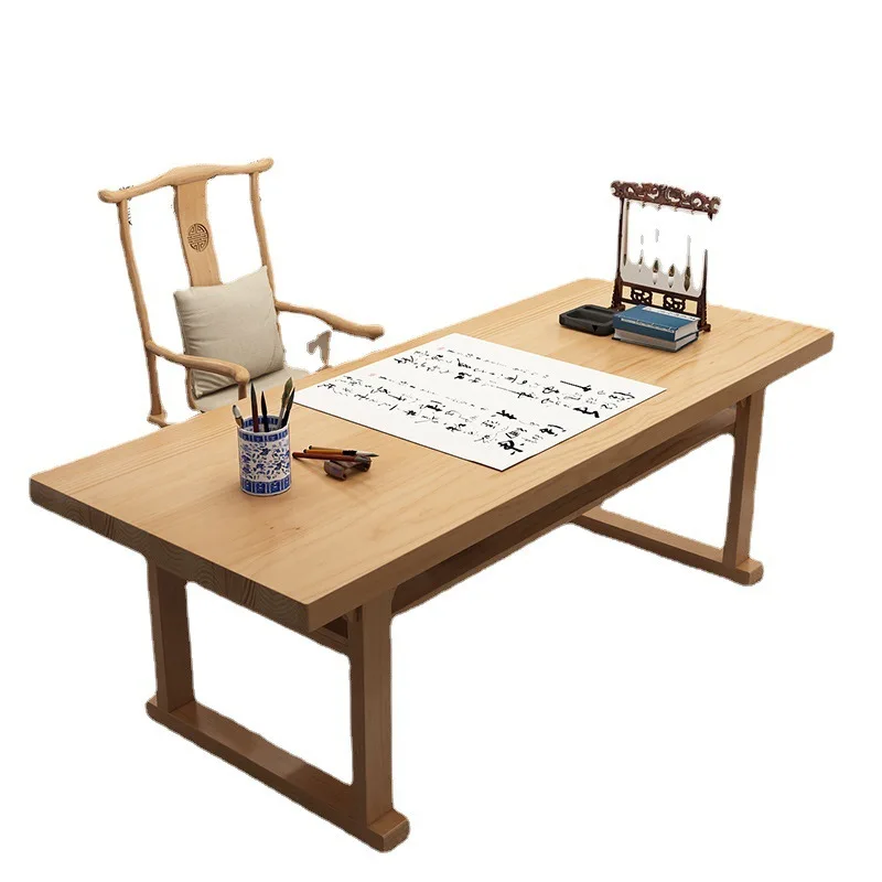 

New Chinese solid wood brush table household bedroom zen writing table small apartment bed and breakfast