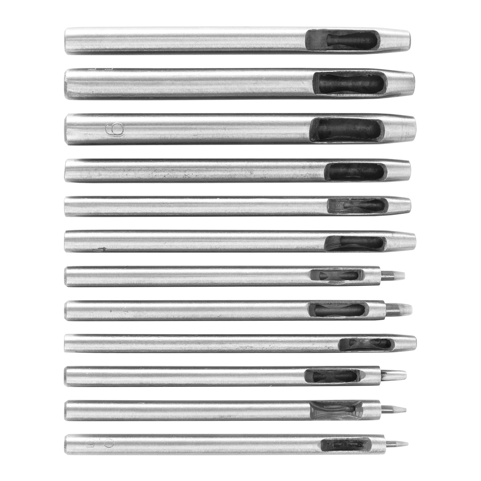 

12Pcs Premium Punch Device Hole Cutter for Belts Eyelets Robust Steel Design Hole Punch Set Eyelet Equipment