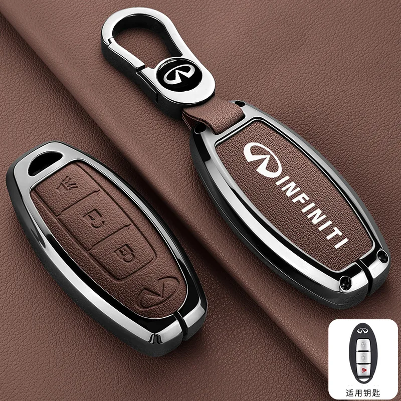 New Car KeyChain Zinc Alloy Key Case Bag For Infiniti QX60 QX70 QX80 QX50 QX30 Q70L Q60 Q50 Q60S Q30 ESQ Shell Cover Accessories view 3