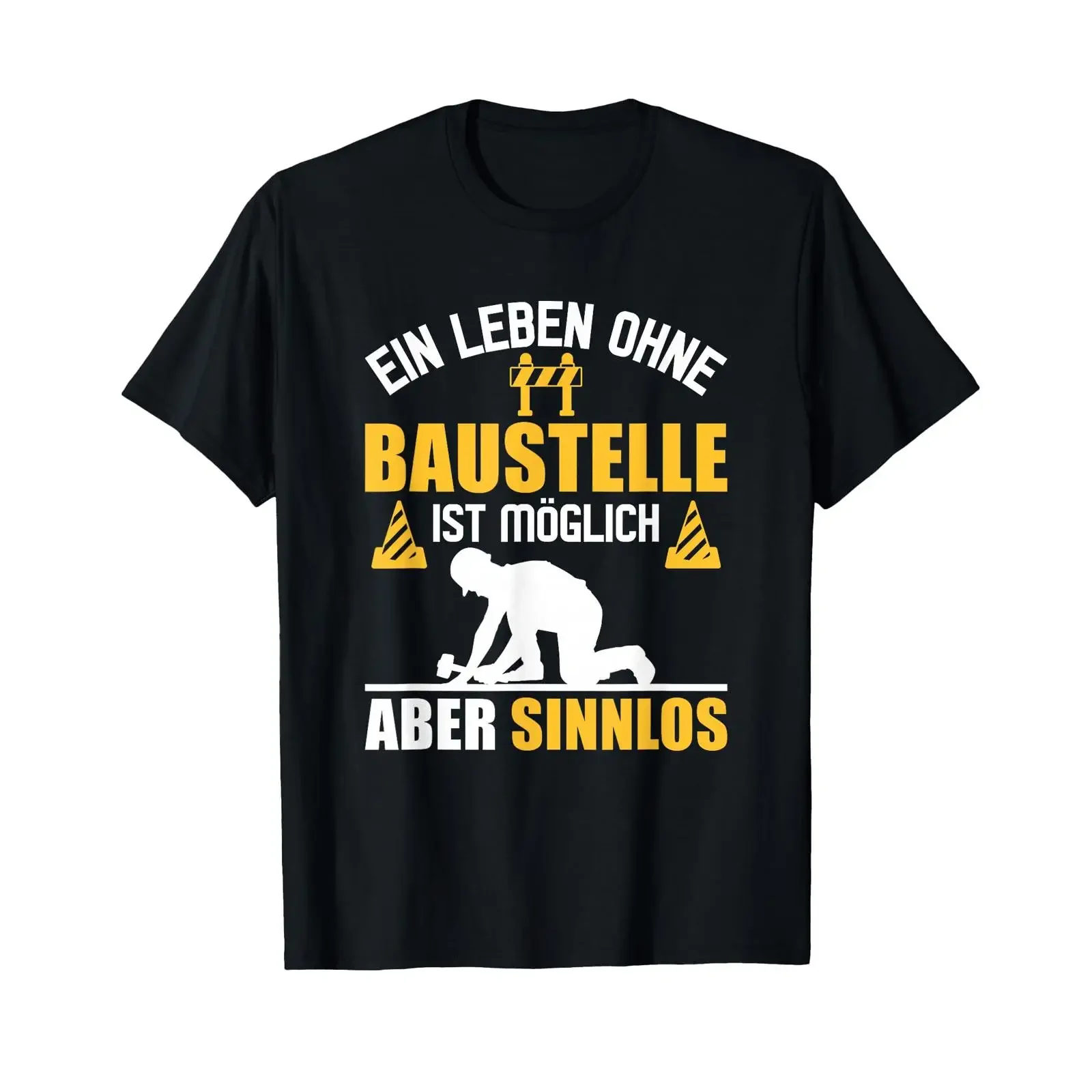 T shirt with German text Worker A life without construction site is possible but pointless vintage Washed Stylish Comfortable