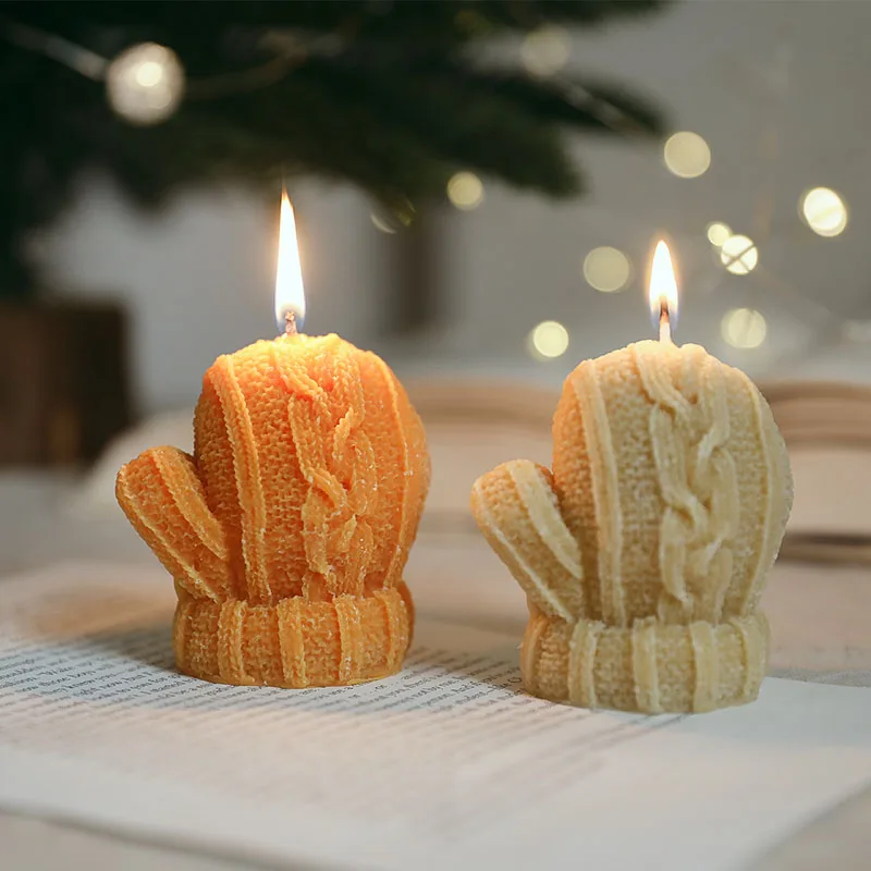 Winter Limited Scented Candle Handmade DIY Soy Wax Creative Wool Gloves Decorative Gift